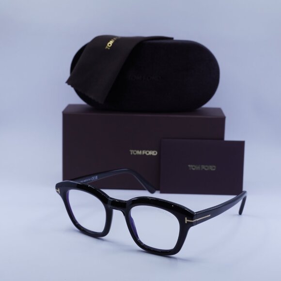 Tom Ford FT5961-B 001 Square Eyeglasses 49mm – Black/Blue Light Block - Picture 5 of 9